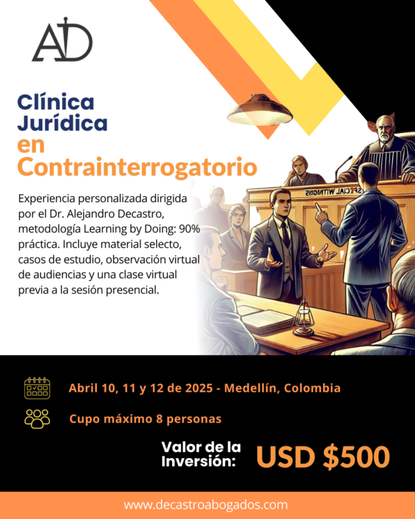 ABONO A CLÍNICA JURÍDICA EN CONTRAINTERROGATORIO – ABRIL 2025