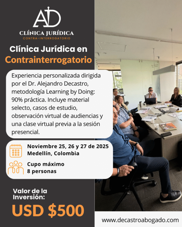 ABONO A CLÍNICA JURÍDICA EN CONTRAINTERROGATORIO – NOVIEMBRE 2025