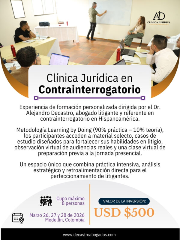 RESERVA CLÍNICA JURÍDICA EN CONTRAINTERROGATORIO – MARZO 2026