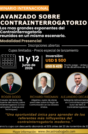 RESERVA SEMINARIO INTERNACIONAL AVANZADO EN CONTRAINTERRROGATORIO